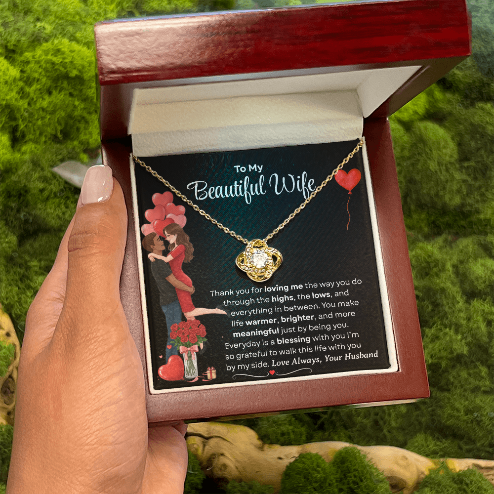 To My Beautiful Wife Love Knot Necklace