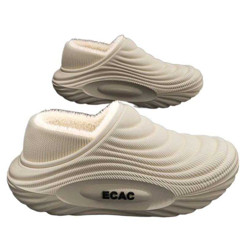 New Warm, Fleece-lined, Thickened Indoor House Slippers With Non-slip, Waterproof Soles