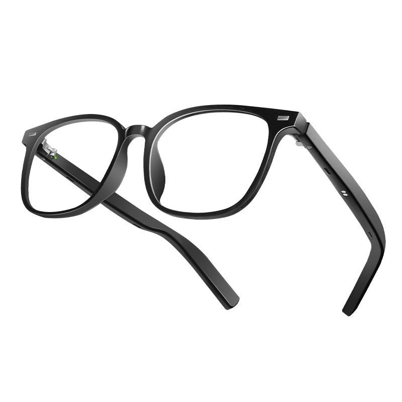Smart AI Bluetooth Glasses With Magnetic Interchangeable Lenses- UV&Blue Light&Night Vision, Open Ear Speakers, Touch Control, 8H Battery