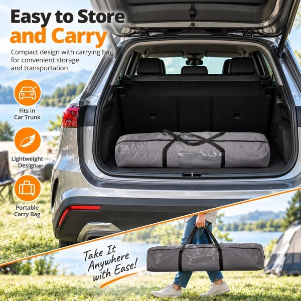 2-Person Up Changing Tent, Dark Brown Portable Outdoor Shower Tent With 2 Rooms 2 Doors, Instant Setup Privacy Shelter With Mesh Windows, Carry Bag Included, For Camping Beach Hiking