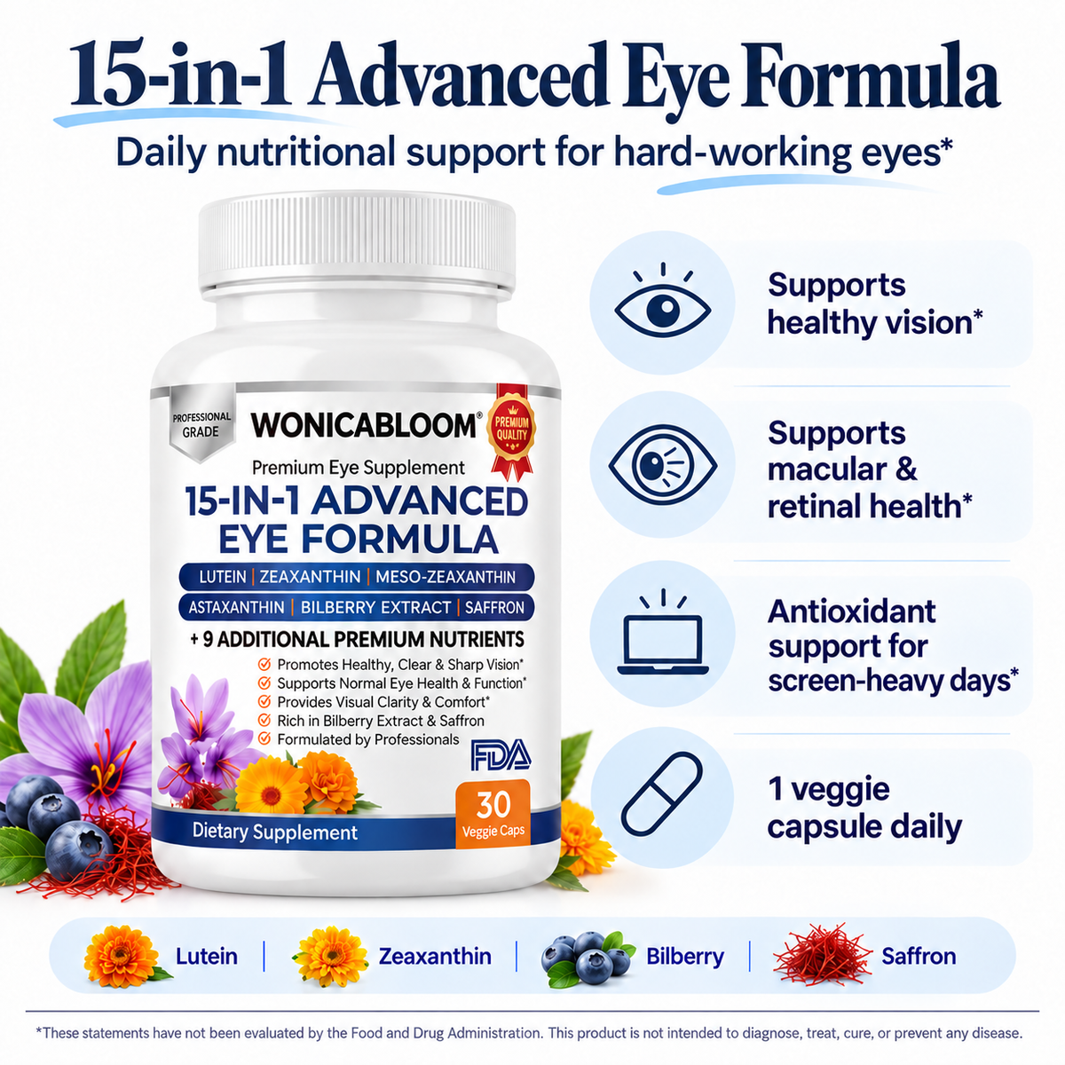 Wonica Bloom  15-in-1 Advanced Eye Formula