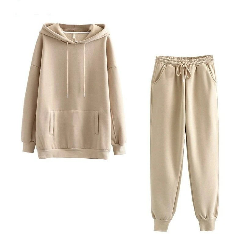 Casual Fleece Sweater Pants Suit