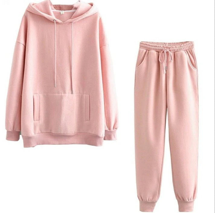 Casual Fleece Sweater Pants Suit