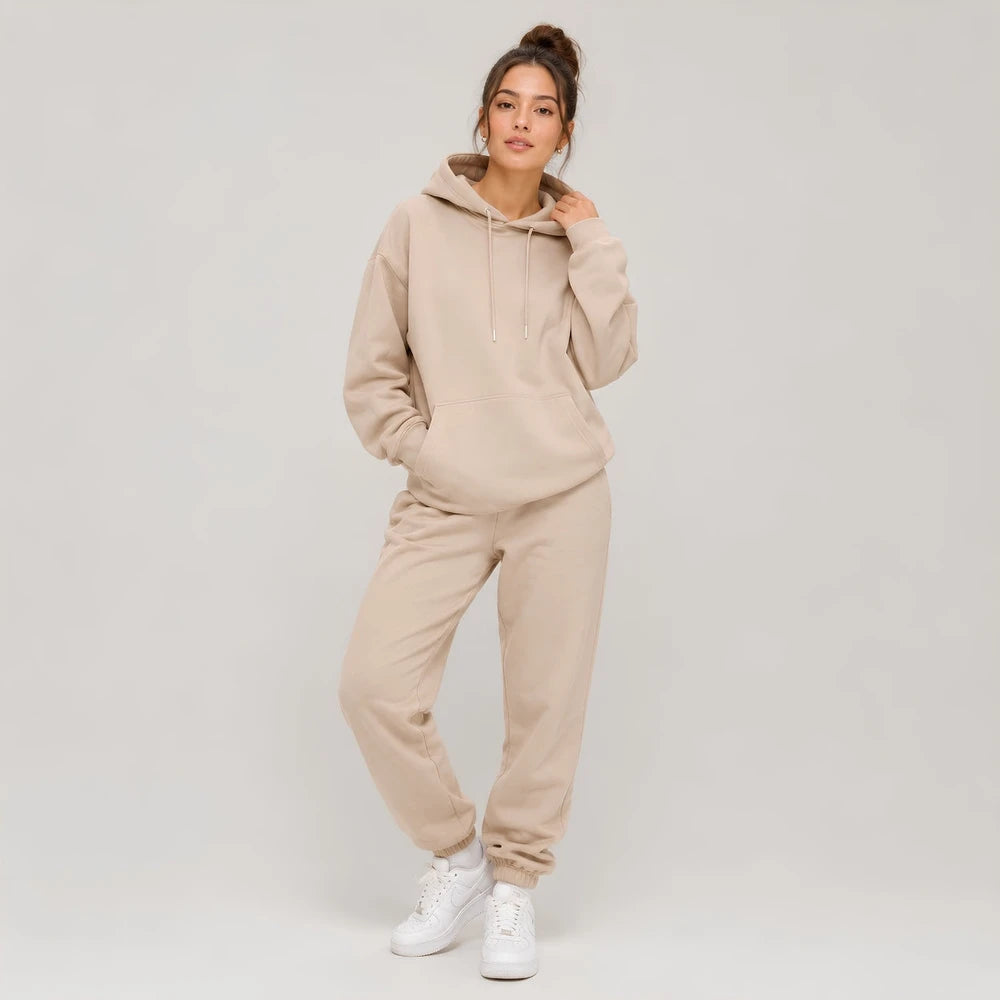 Casual Fleece Sweater Pants Suit