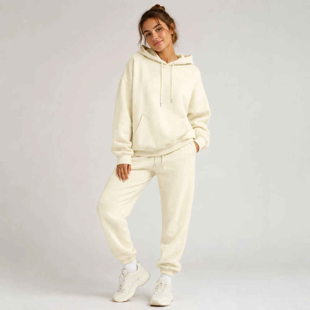 Casual Fleece Sweater Pants Suit
