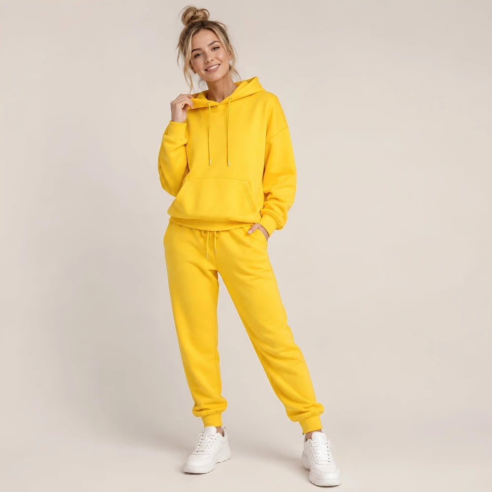 Casual Fleece Sweater Pants Suit