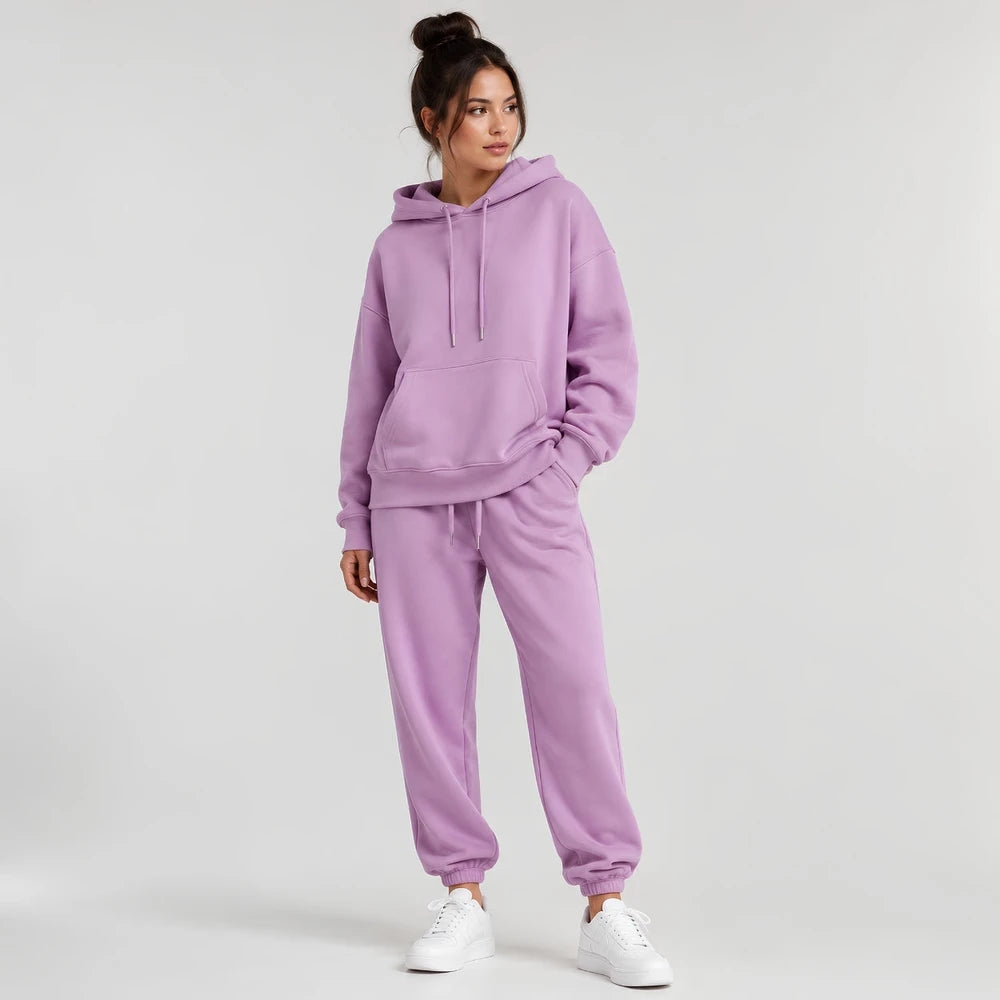 Casual Fleece Sweater Pants Suit