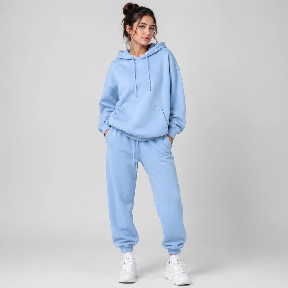 Casual Fleece Sweater Pants Suit