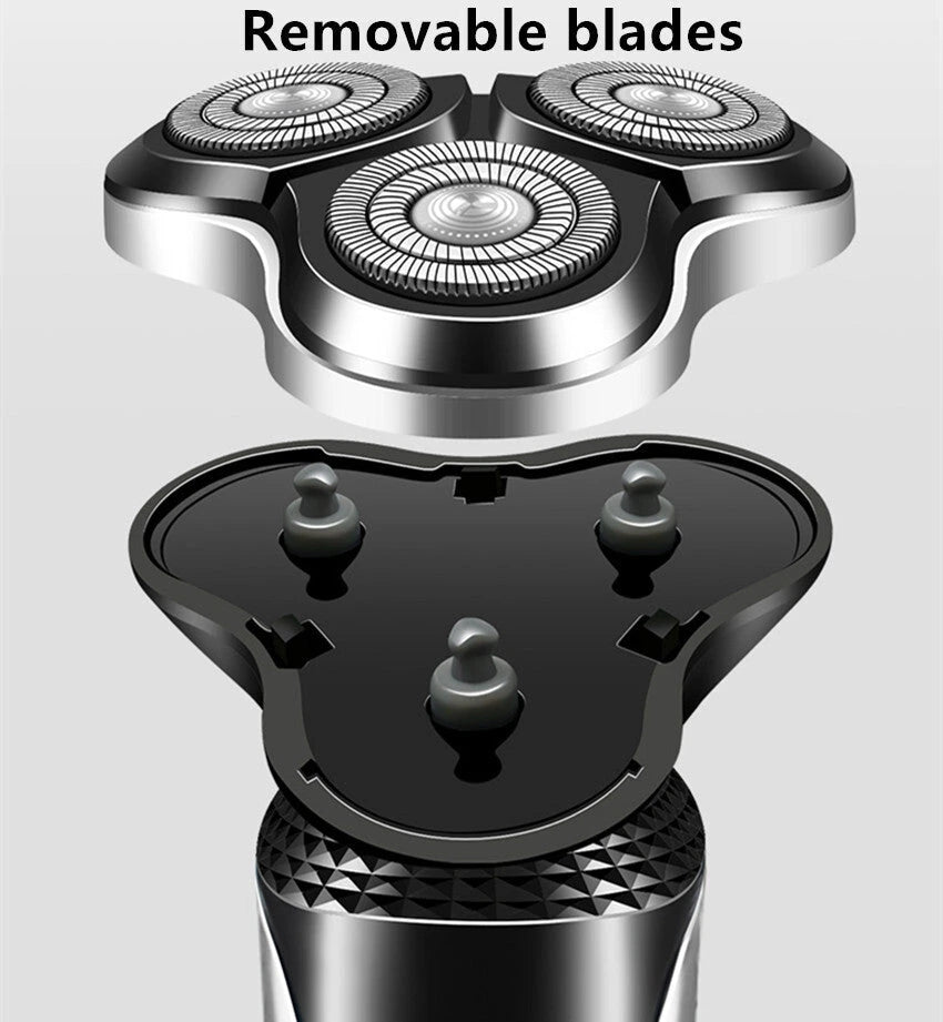 Electric Shaver Mens Razor Rotary Waterproof Pop-Up Beard Trimmer Wet Dry Cordless Nose Hair Clipper Barber Shaving Machine