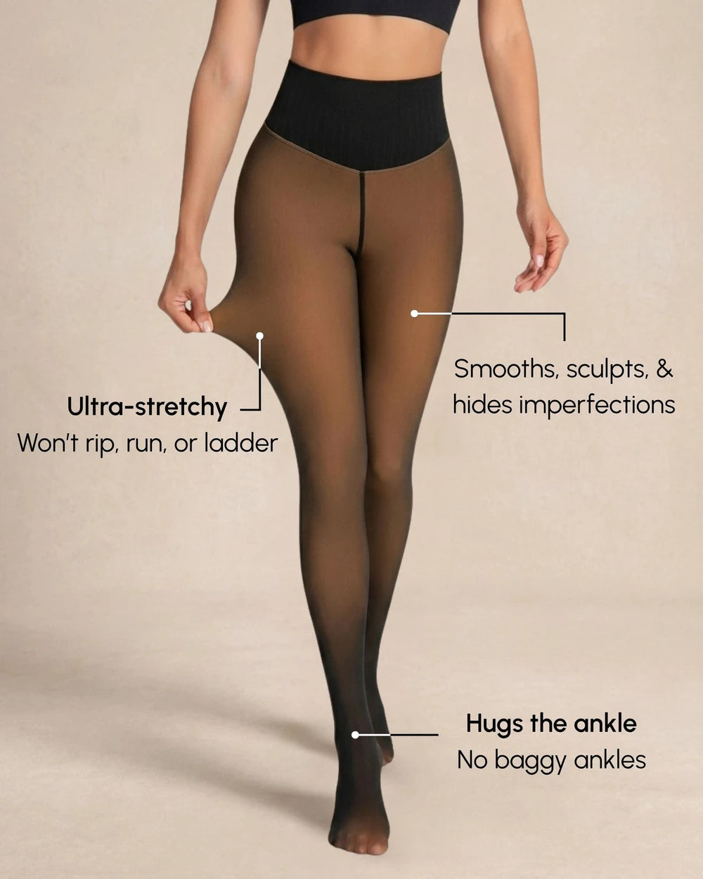 Sheer Tone Fleece-Lined Tights