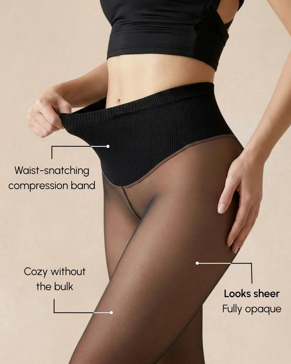 Sheer Tone Fleece-Lined Tights