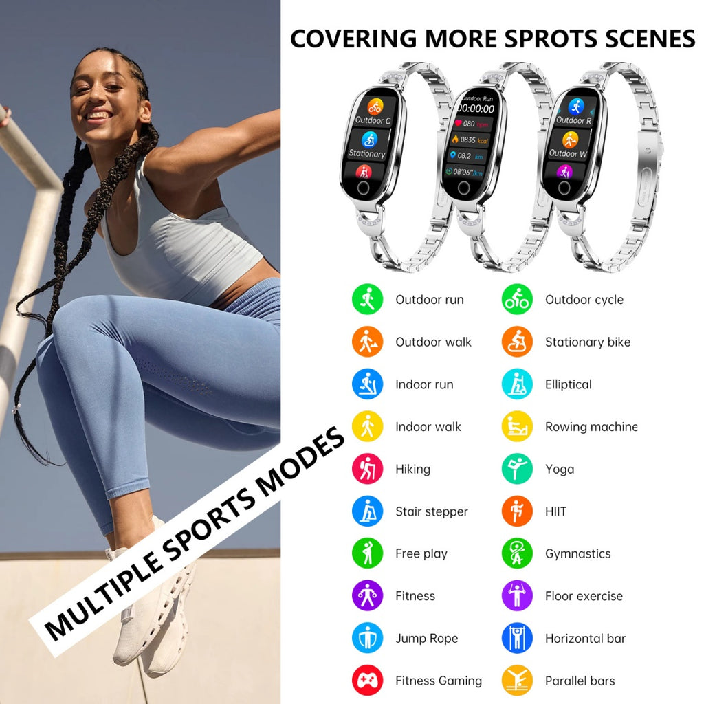 Smart Watch - Fitness Tracker And Menstrual Cycle Tracking, Heart Rate&Blood Pressure Monitoring, Sleep Tracking, Step Counter, Waterproof Smart Watch Compatible With IPhone&Android Phones