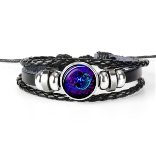 Zodiac Constellation Braided Charm Bracelet