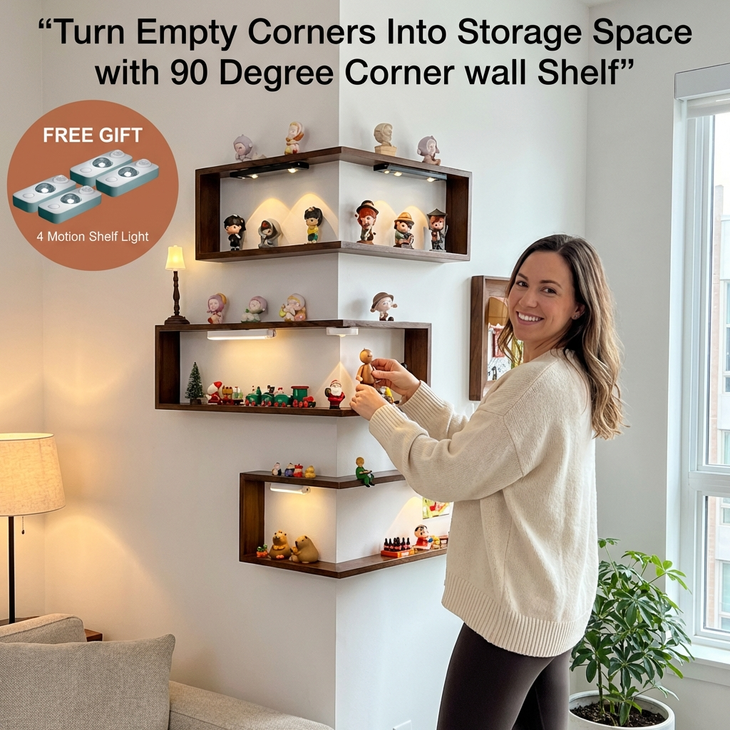 90 Degree Corner Wall Shelf |Turn Unused Corners Into Functional Storage