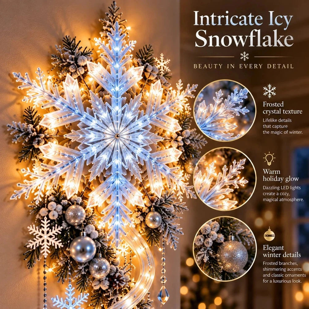 Giant Snowflake Blizzard Light Christmas Wall Hanging