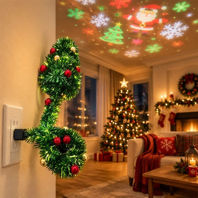 Christmas Tree Snowflake Rotating Projection Lamp