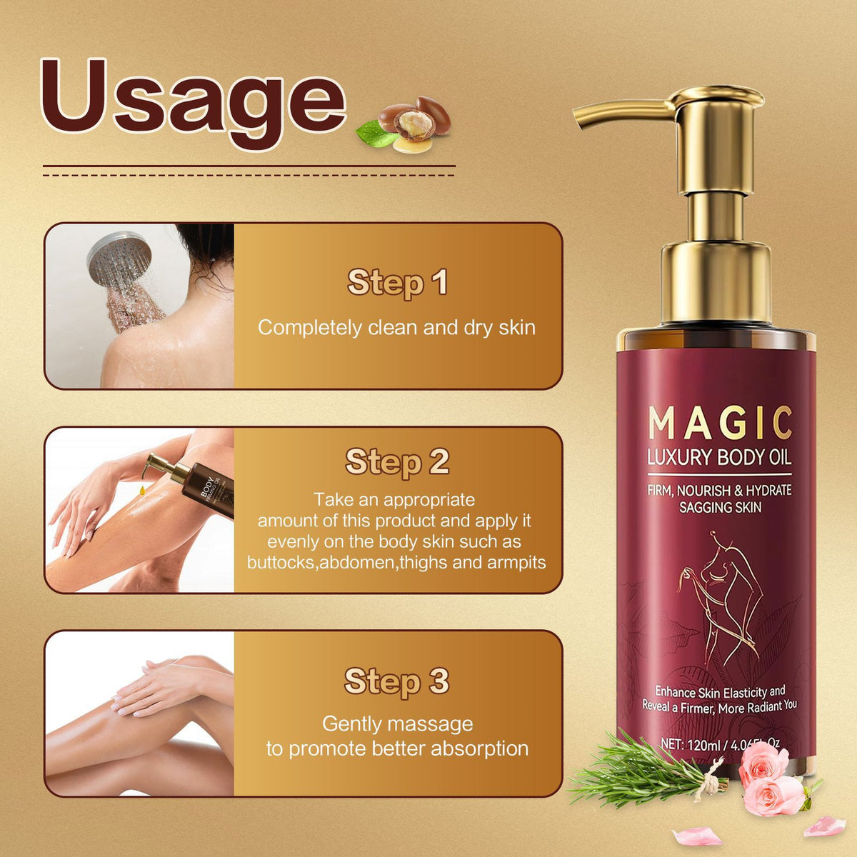 Tender Skin Care Natural Gentle Moisturizing Massage Body Oil