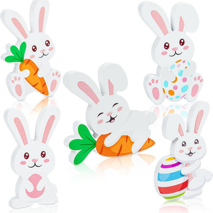 Creative Cartoon Wooden Easter Bunny Decorations