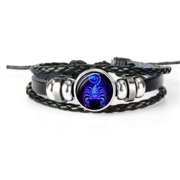 Zodiac Constellation Braided Charm Bracelet