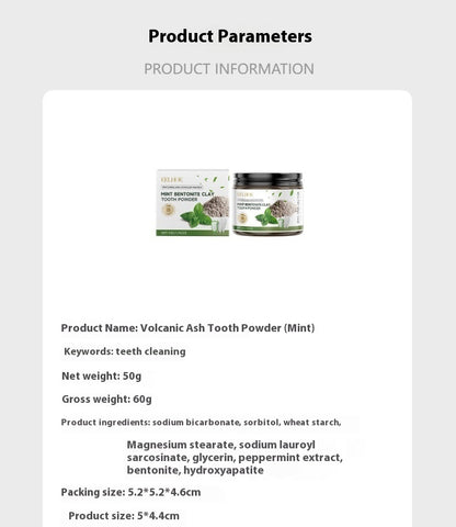 Volcanic Ash Tooth Cleaning Toothpowder Clean Oral Odor Teeth Cleaning Care Beauty Toothpowder
