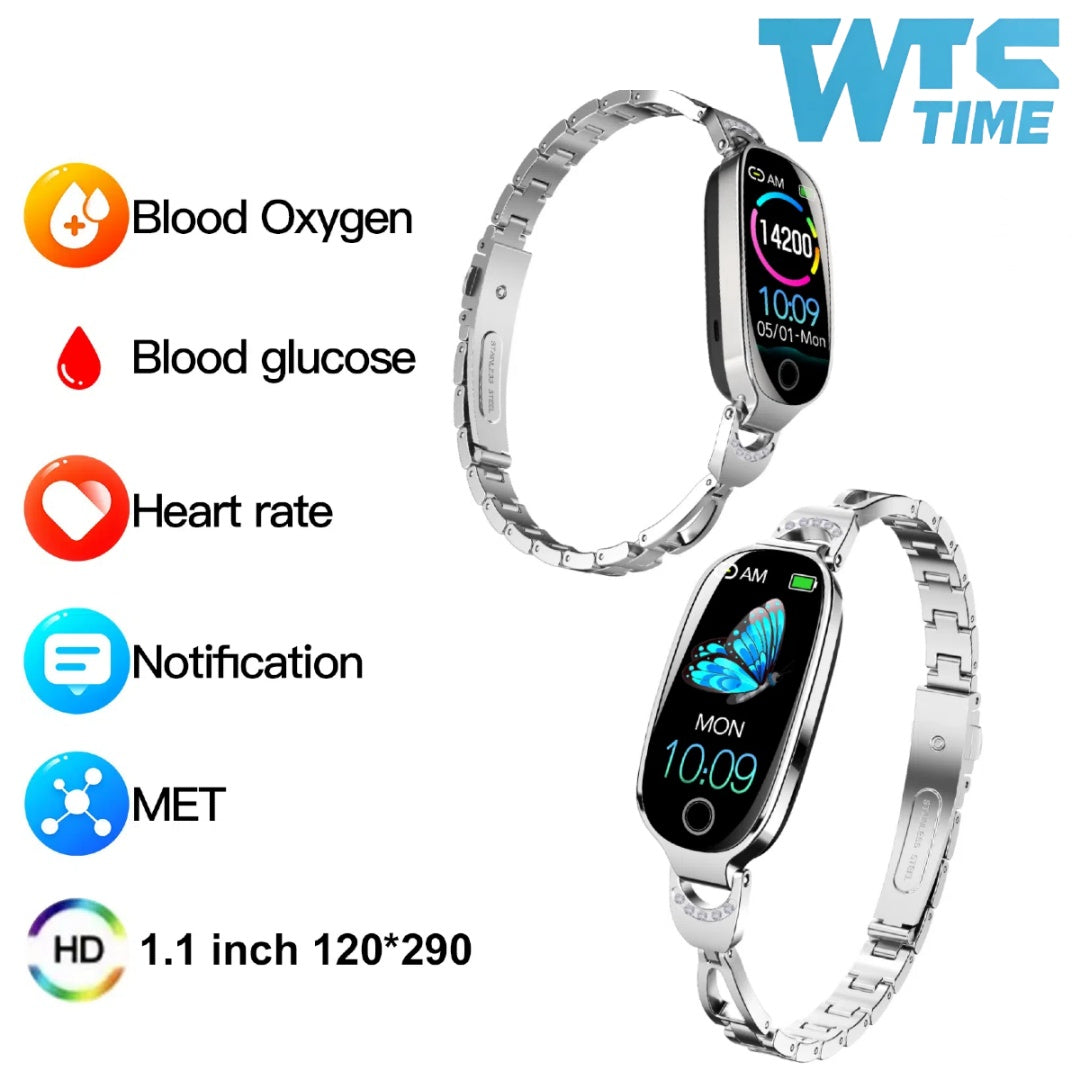 Smart Watch - Fitness Tracker And Menstrual Cycle Tracking, Heart Rate&Blood Pressure Monitoring, Sleep Tracking, Step Counter, Waterproof Smart Watch Compatible With IPhone&Android Phones