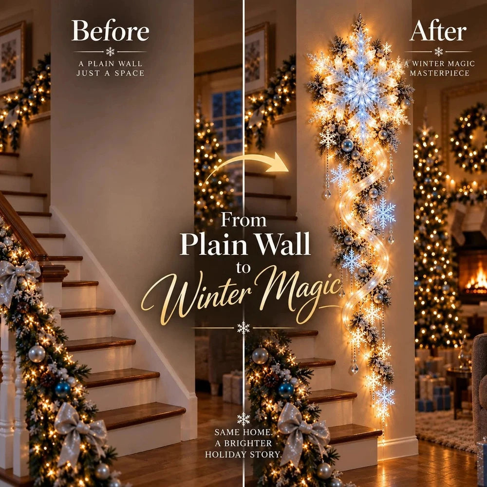 Giant Snowflake Blizzard Light Christmas Wall Hanging