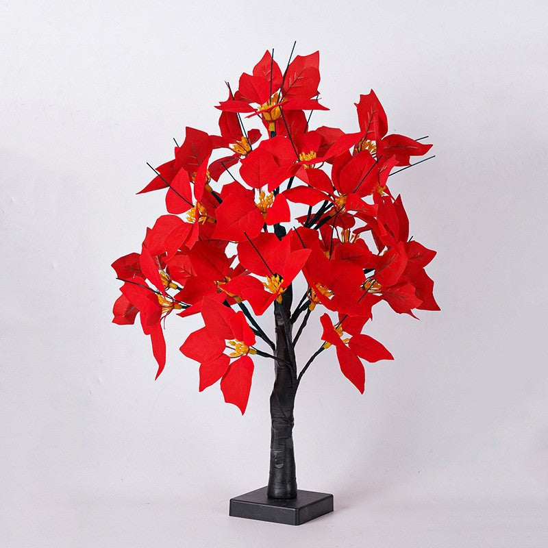 LED Colorful Butterfly Birch Tree Light Christmas-themed Decorative Lamp Holiday Atmosphere Enhancer