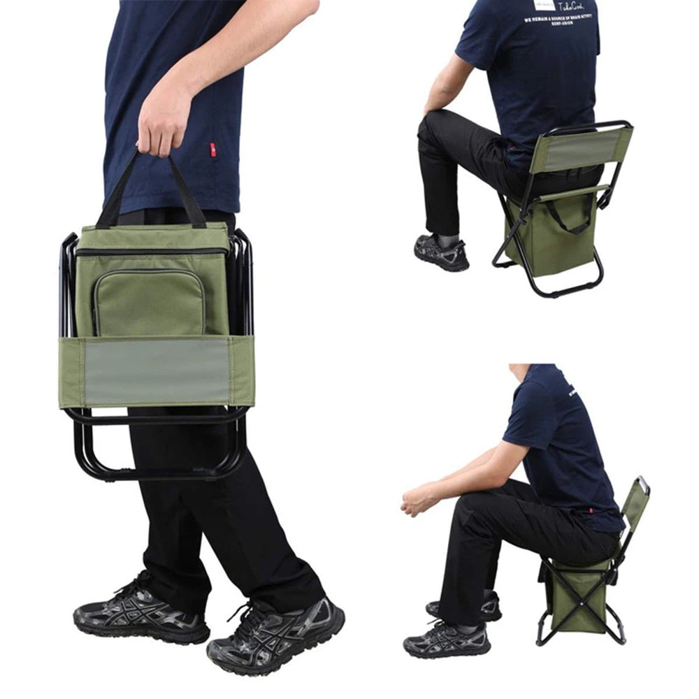 Portable Multi-Purpose Folding Chair with Cooler Bag