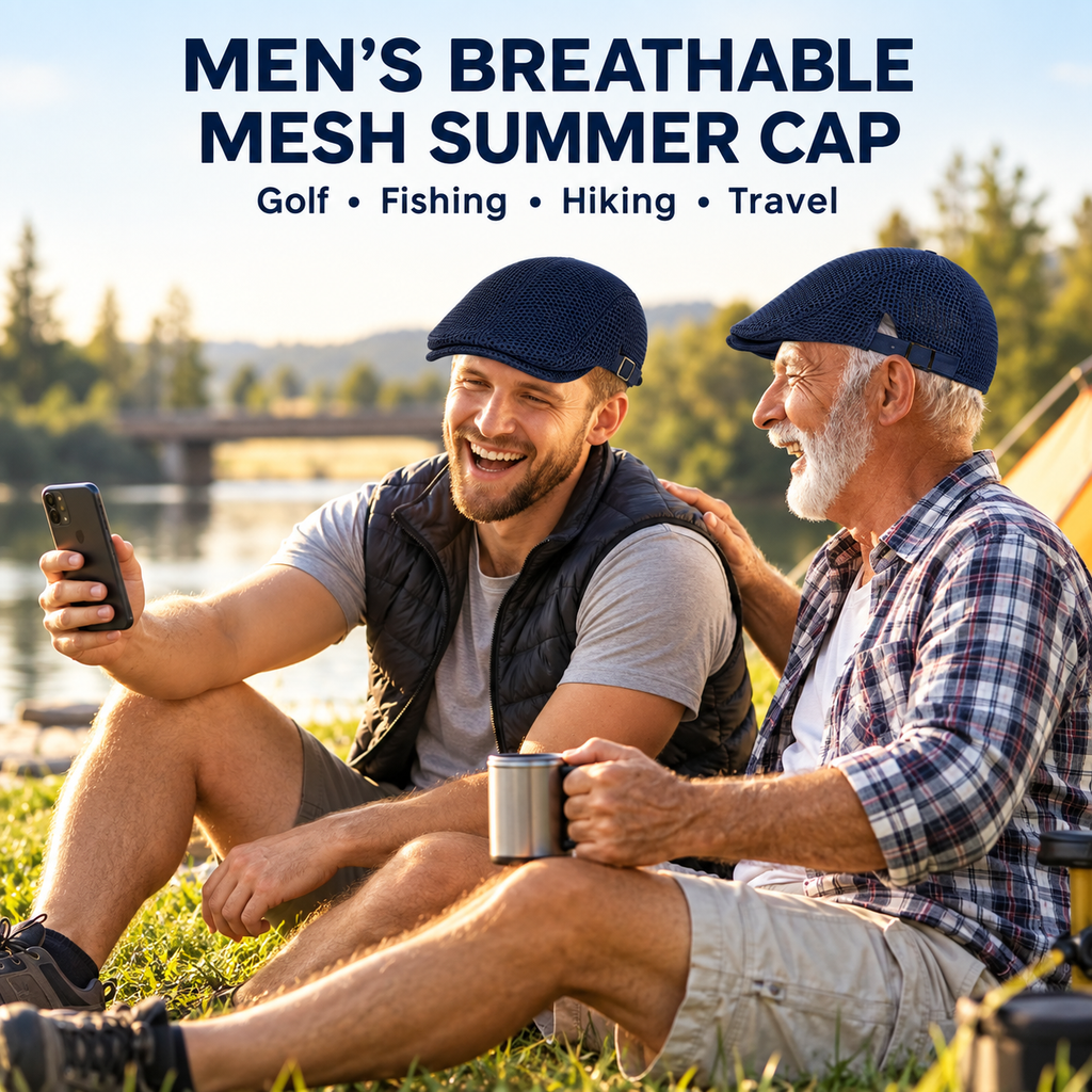 Men's Breathable Mesh Flat Cap