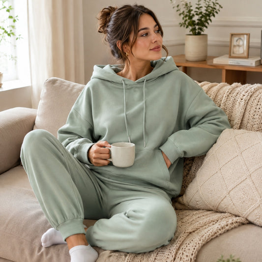 Casual Fleece Sweater Pants Suit