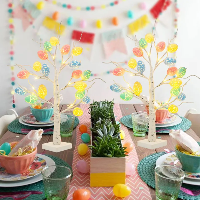 Instant Easter Ambience — Cozy LED Birch Tree Decor