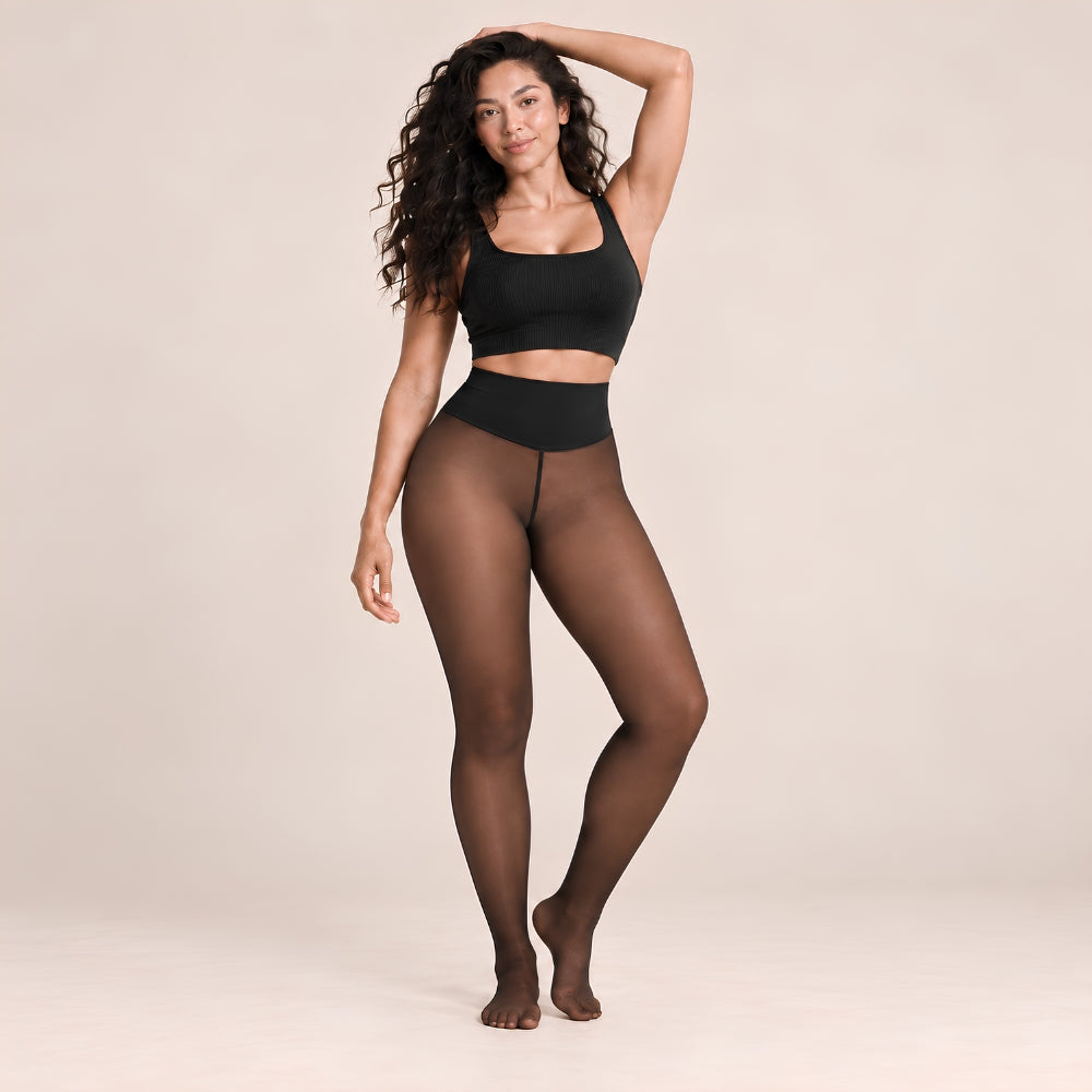 Sheer Tone Fleece-Lined Tights