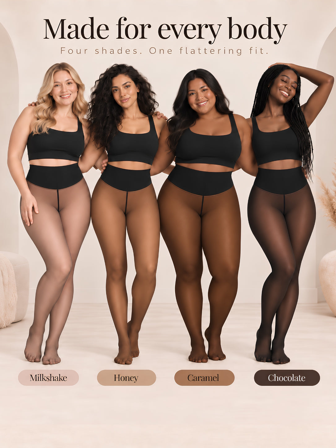 Sheer Tone Fleece-Lined Tights