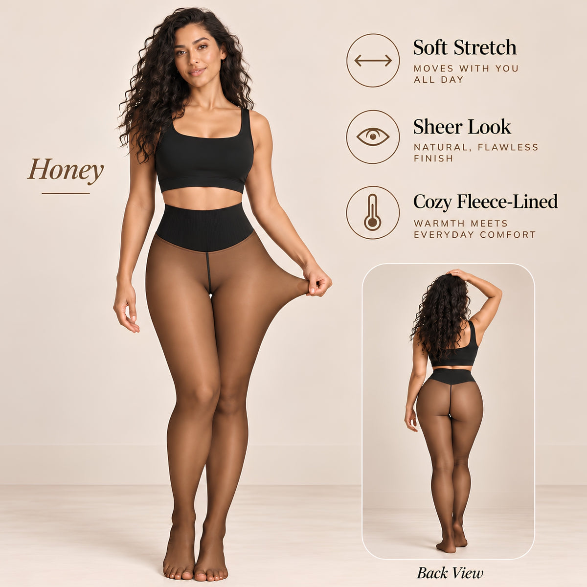 Sheer Tone Fleece-Lined Tights