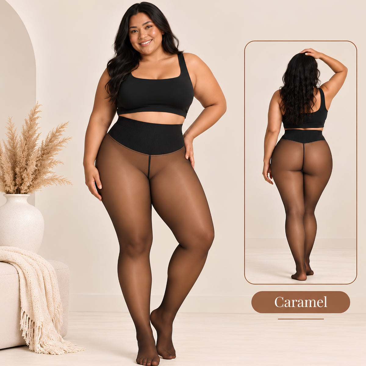 Sheer Tone Fleece-Lined Tights
