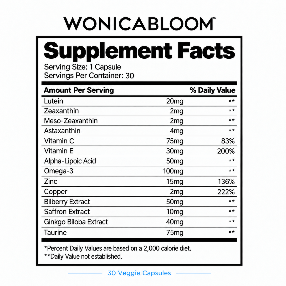 Wonica Bloom  15-in-1 Advanced Eye Formula