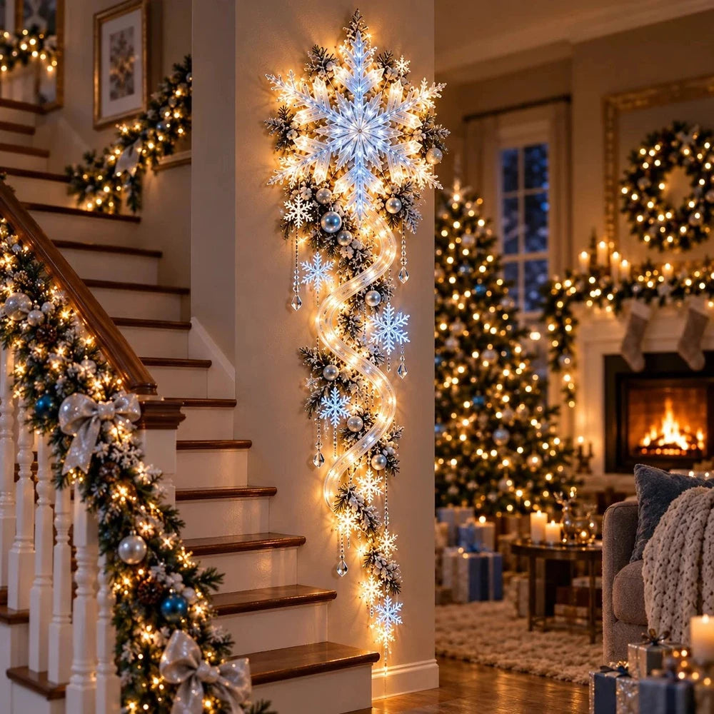 Giant Snowflake Blizzard Light Christmas Wall Hanging