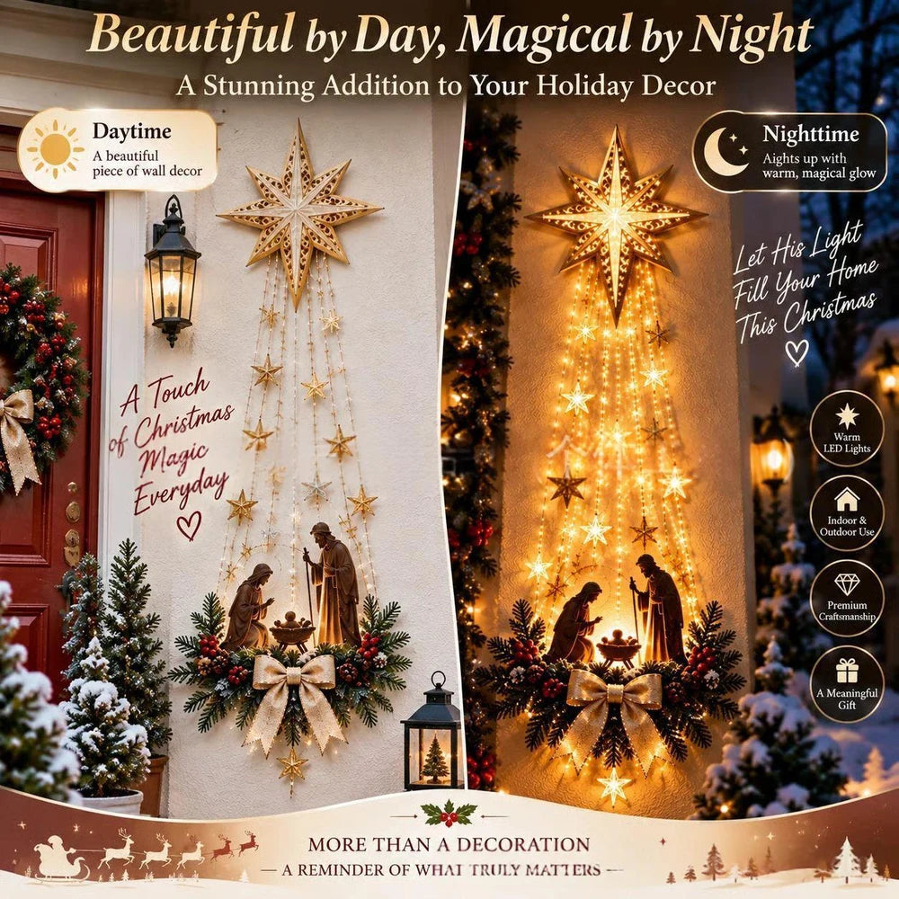 Luminous Resin Nativity Wall Pendant