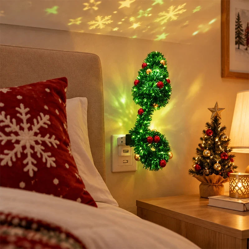 Christmas Tree Snowflake Rotating Projection Lamp