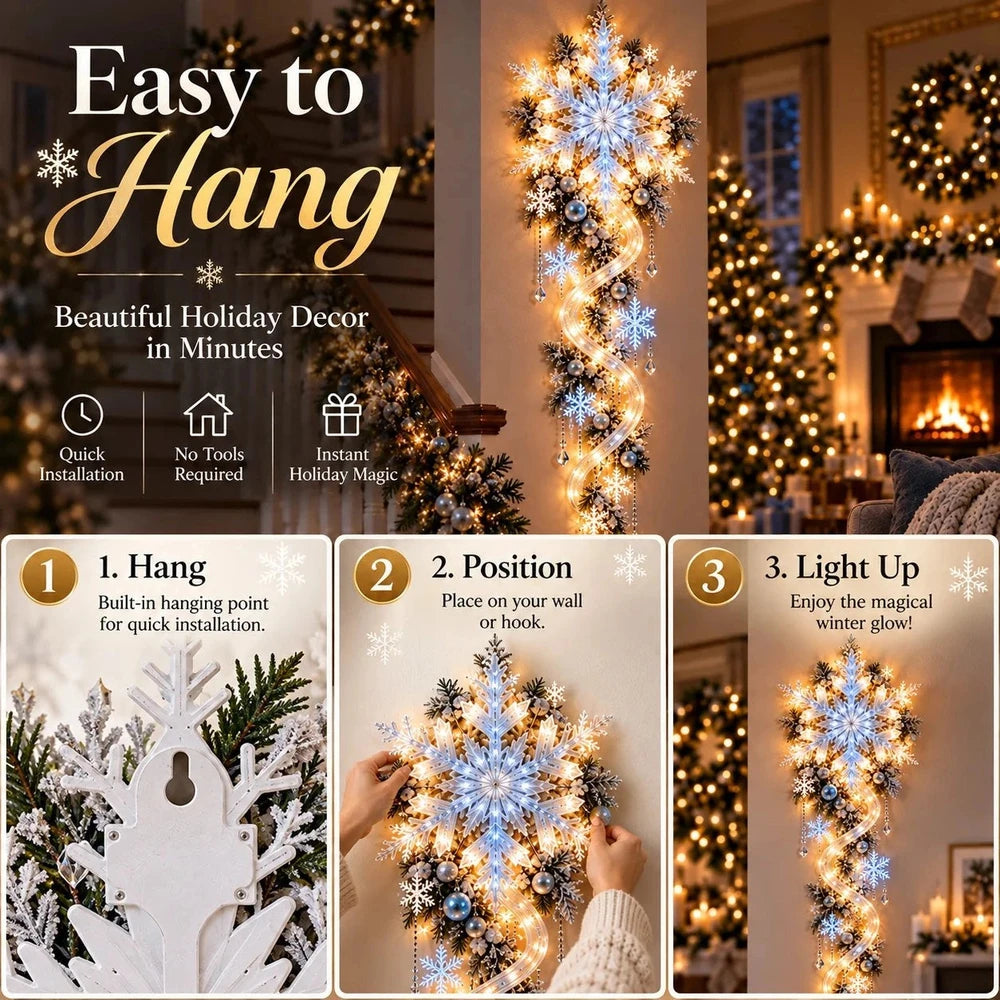 Giant Snowflake Blizzard Light Christmas Wall Hanging