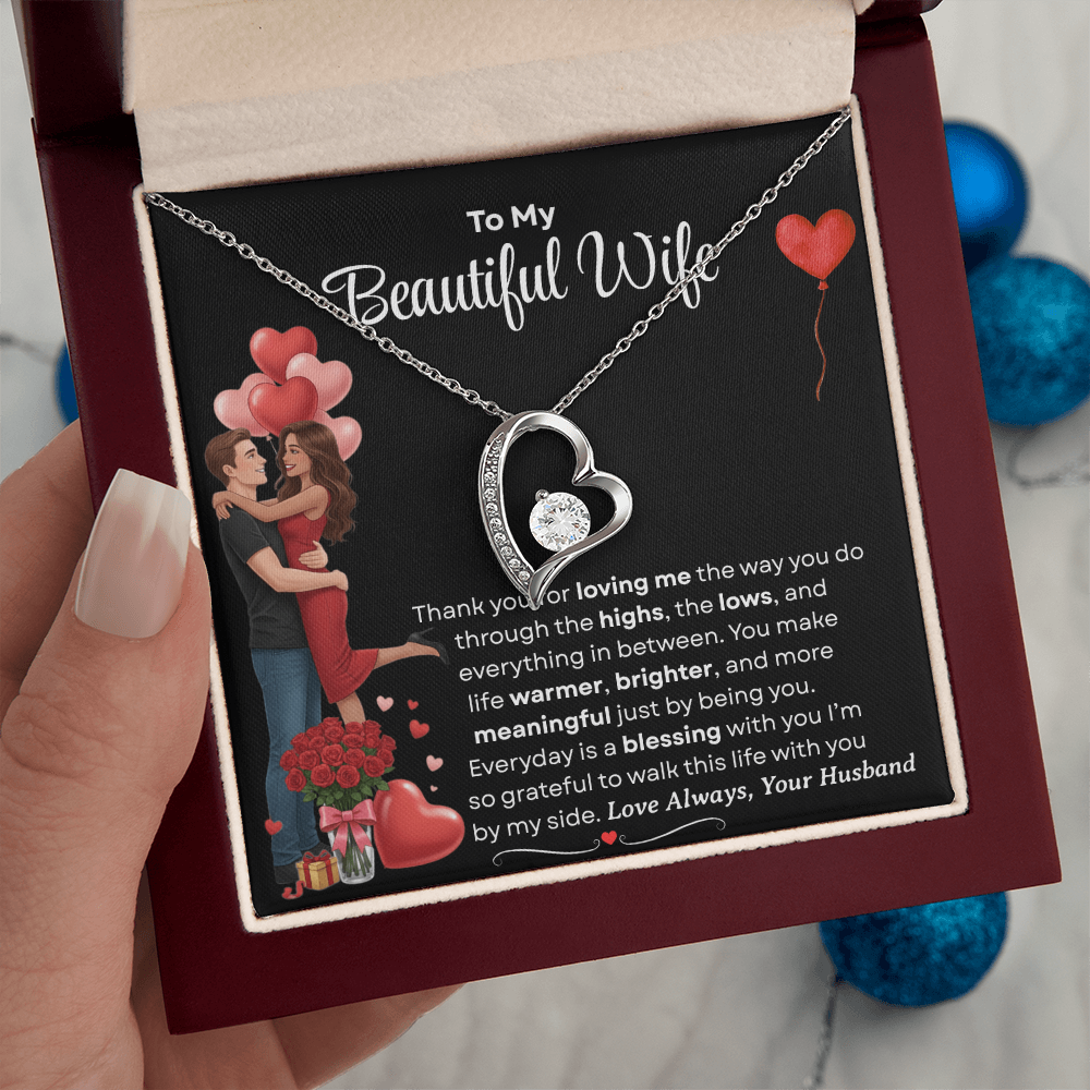 To My Beautiful Wife Forever Love Necklace
