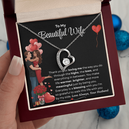 To My Beautiful Wife Forever Love Necklace