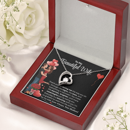 To My Beautiful Wife Forever Love Necklace