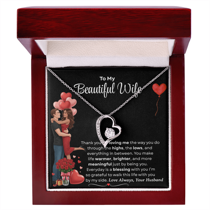 To My Beautiful Wife Forever Love Necklace
