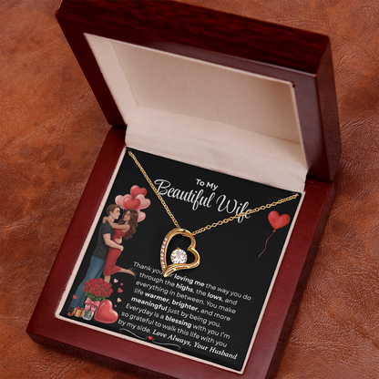 To My Beautiful Wife Forever Love Necklace
