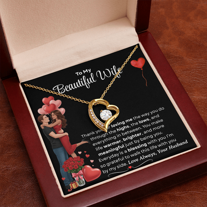 To My Beautiful Wife Forever Love Necklace