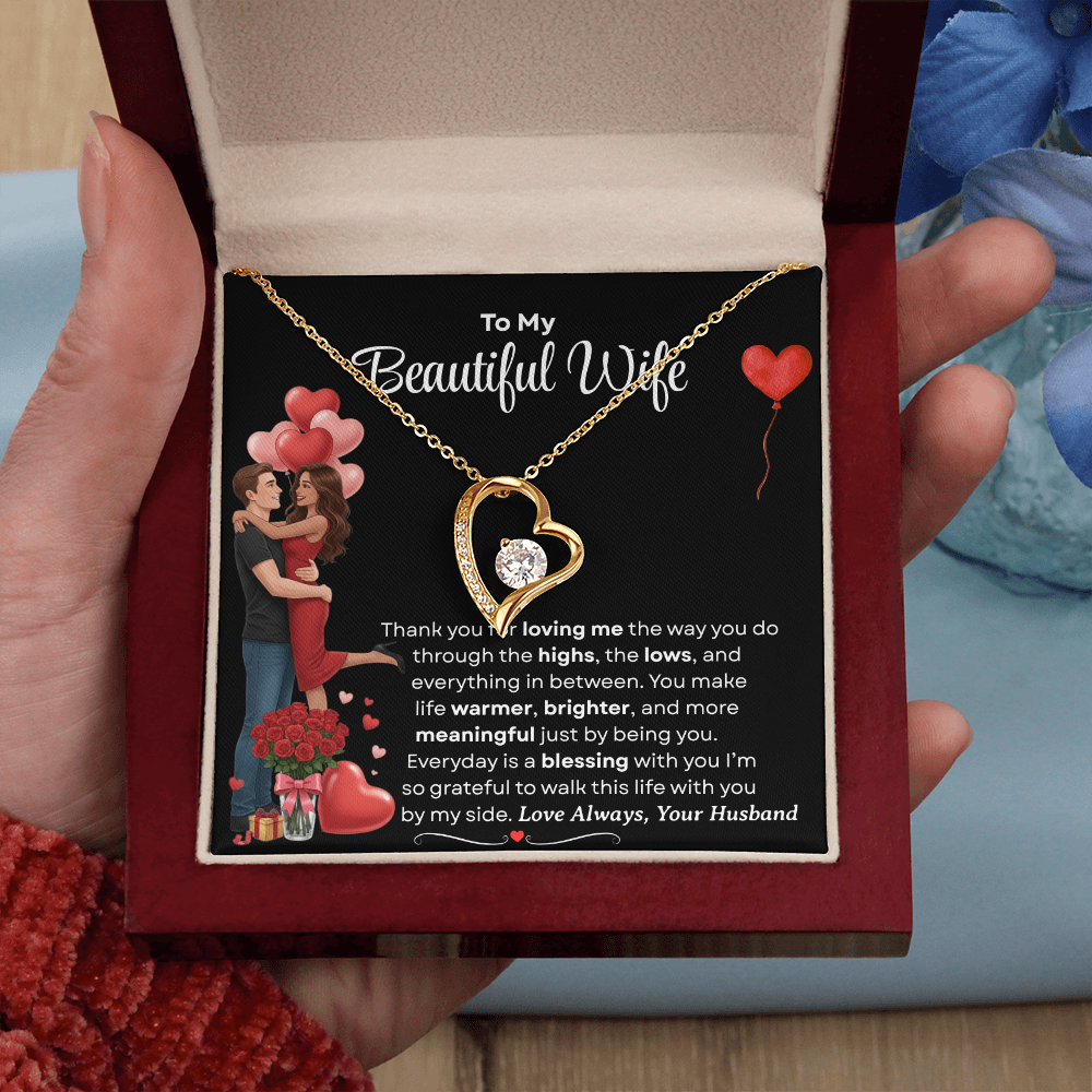 To My Beautiful Wife Forever Love Necklace