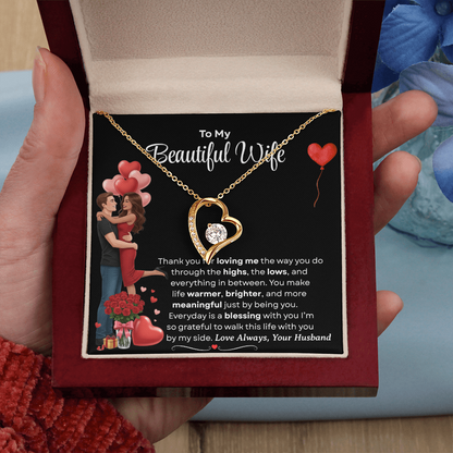 To My Beautiful Wife Forever Love Necklace