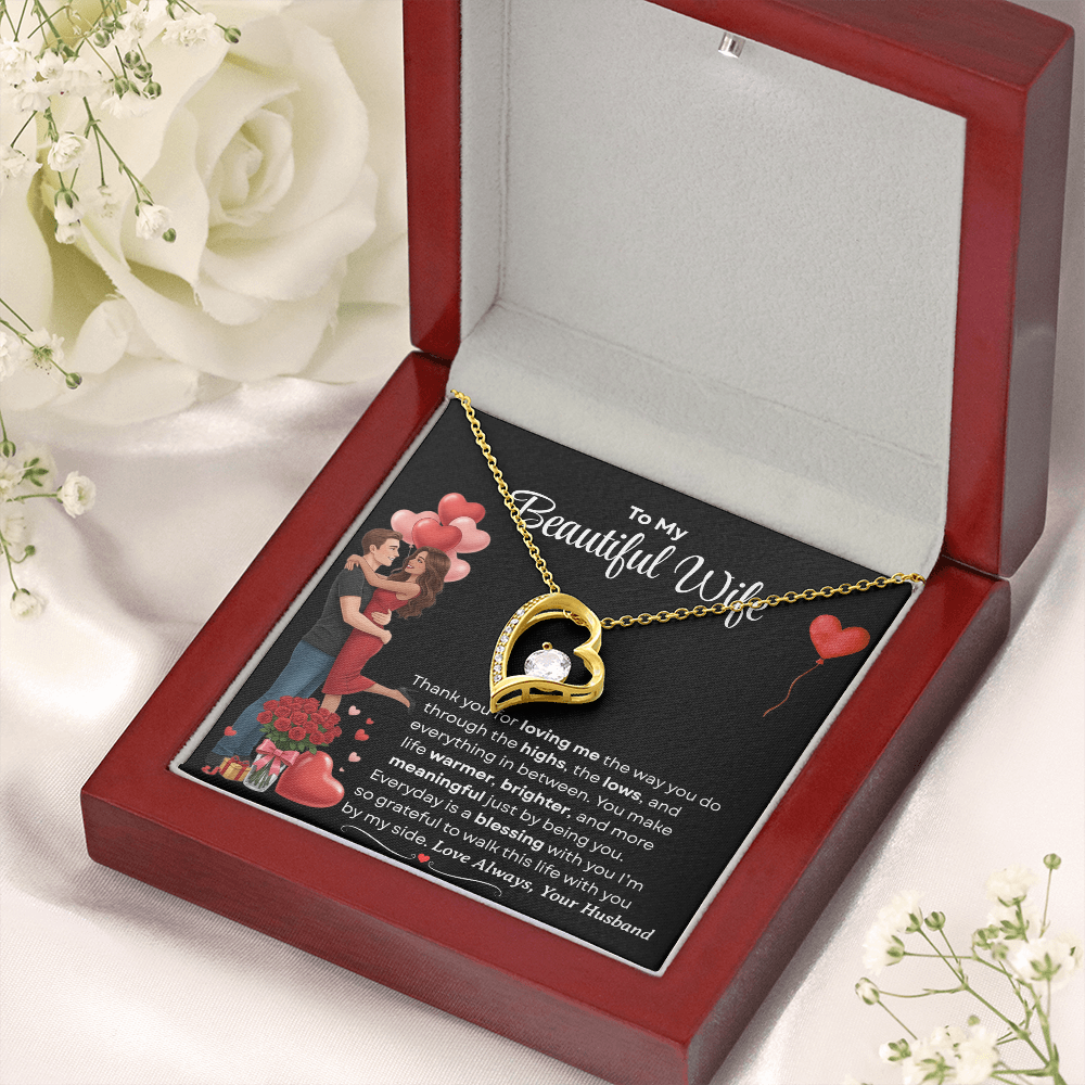 To My Beautiful Wife Forever Love Necklace