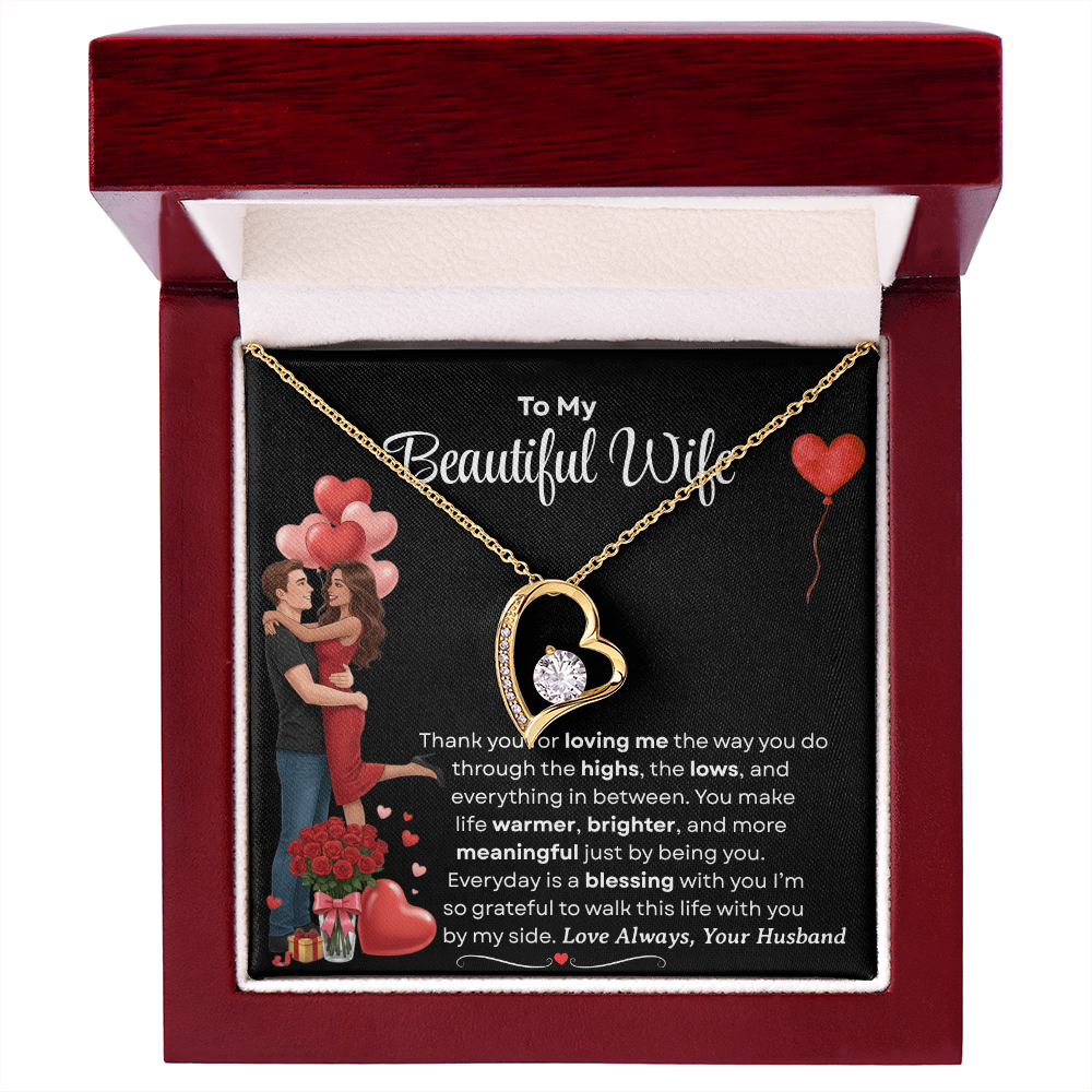 To My Beautiful Wife Forever Love Necklace
